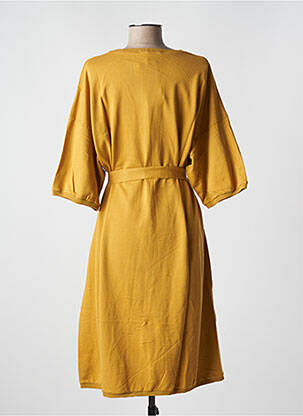 Robe mi-longue coupe fluide manches 3/4 jaune AMERICAN VINTAGE femme