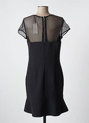 Robe courte fermeture zippée au dos manches courtes noir SET femme