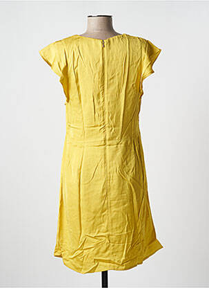 Robe mi-longue coupe fluide manches courtes jaune SET femme