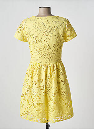 Robe courte coupe évasée manches courtes jaune IDANO femme