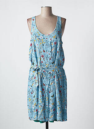 Robe mi-longue imprimé fleurs sans manche bleu MARIE-SIXTINE femme