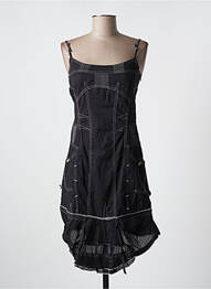 Robe courte col rond fines bretelles noir ET COMPAGNIE femme