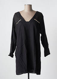 Robe courte manches longues manches longues noir VICTOR B femme