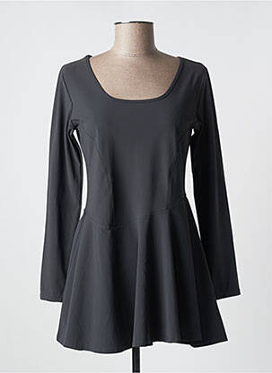 Robe courte manches longues manches longues gris SAH FAMILY femme