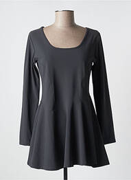 Robe courte manches longues manches longues gris SAH FAMILY femme
