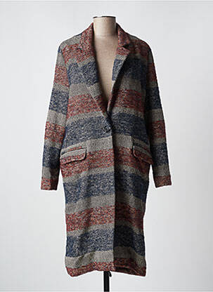 Manteau long coupe droite sans capuche rouge HOD femme