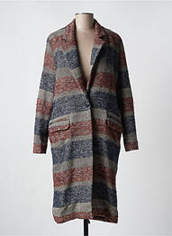 Manteau long coupe droite sans capuche rouge HOD femme