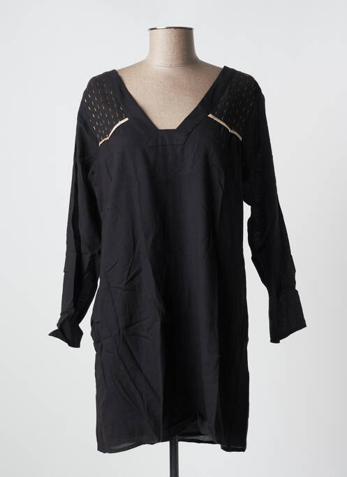 Robe courte manches longues manches longues noir VICTOR B femme