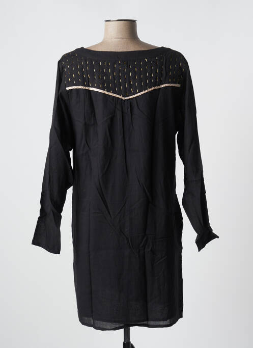 Robe courte manches longues manches longues noir VICTOR B femme