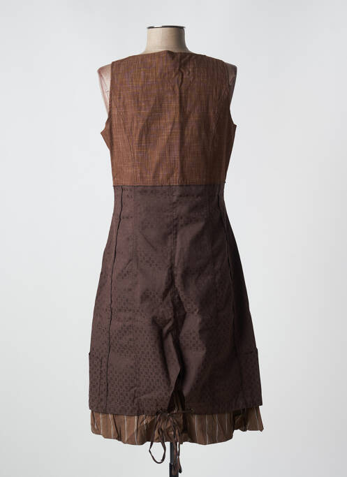 Robe mi-longue marron SALT & PEPPER pour femme