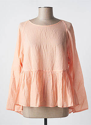 Top coupe cintrée manches longues orange DES PETITS HAUTS femme
