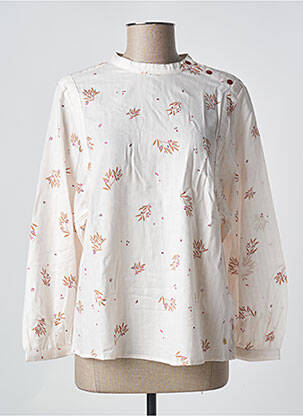 Blouse col rond manches longues beige DES PETITS HAUTS femme