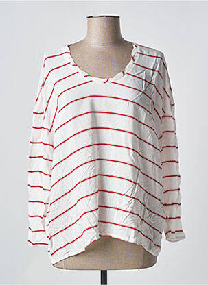 Blouse tissage popeline manches longues rouge AMERICAN VINTAGE femme