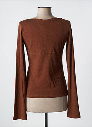 Top tissage crêpe manches longues marron OHDD femme