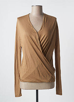 Top tissage jersey manches longues marron AMERICAN VINTAGE femme