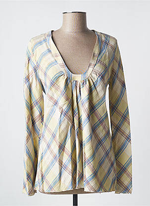 Blouse col rond manches longues bleu LOLA femme