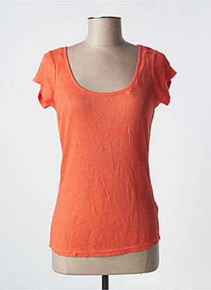 Pull coupe cintrée manches courtes orange MARIE-SIXTINE femme