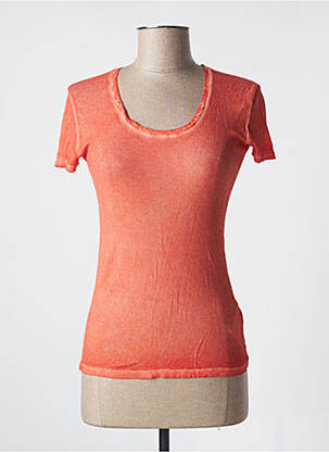 T-shirt stretch manches courtes orange MAYJUNE femme