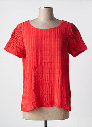 Blouse manches courtes manches courtes rouge IDANO femme