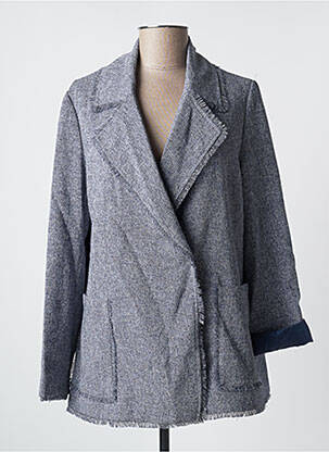 Veste casual col tailleur bleu GRACE & MILA femme