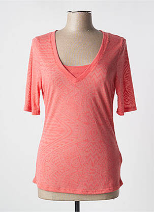 Top stretch manches courtes rose R 867 femme
