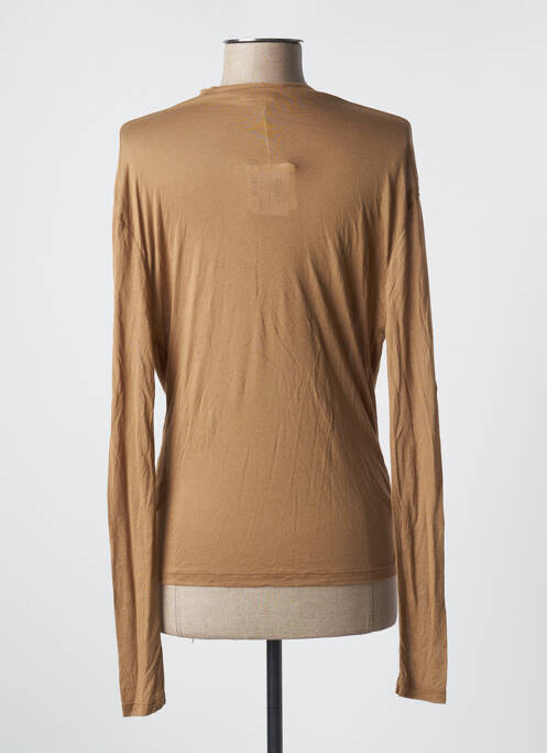 Top tissage jersey manches longues marron AMERICAN VINTAGE femme