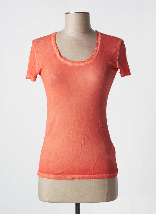 T-shirt stretch manches courtes orange MAYJUNE femme