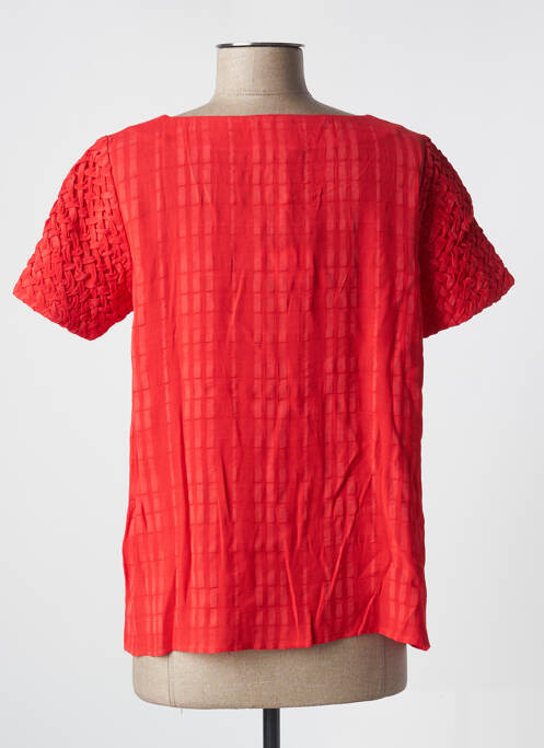 Blouse manches courtes manches courtes rouge IDANO femme