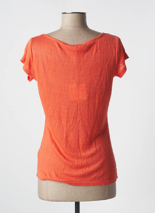 Pull coupe cintrée manches courtes orange MARIE-SIXTINE femme