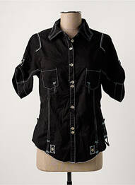Chemisier manches courtes manches courtes noir ICONO femme