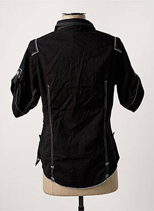 Chemisier coupe cintrée manches courtes noir ICONO femme