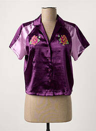 Chemisier manches courtes manches courtes violet OBEY femme