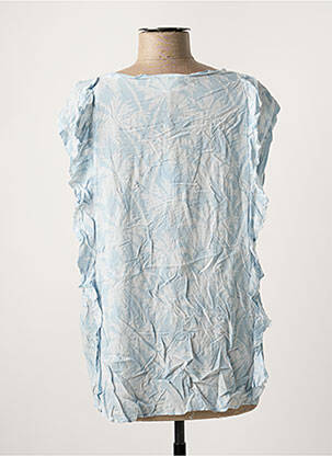 Blouse tissage popeline manches courtes bleu HARTFORD femme