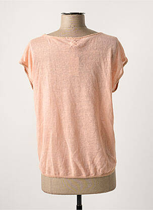 Pull tissage chiné manches courtes rose DES PETITS HAUTS femme