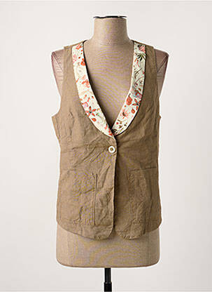 Gilet sans manche poches beige ONE STEP femme