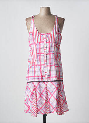 Robe mi-longue coupe évasée sans manche rose LOLA ESPELETA femme