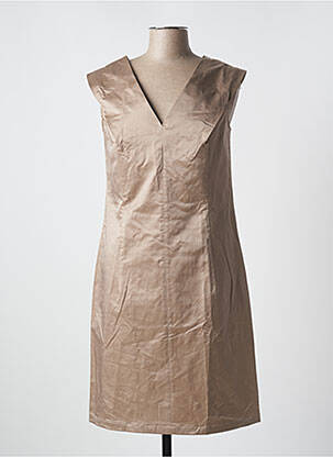 Robe mi-longue sans manche sans manche marron LOLA femme