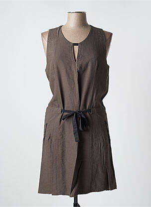 Robe mi-longue sans manche sans manche gris WOMN femme