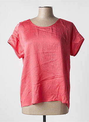Top coupe fluide manches courtes rose HARTFORD femme