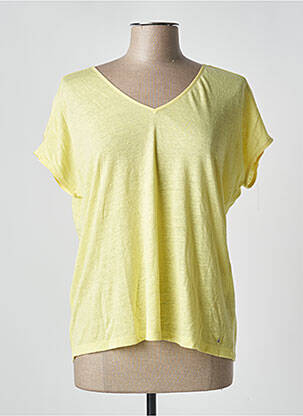 Top stretch manches courtes jaune DES PETITS HAUTS femme