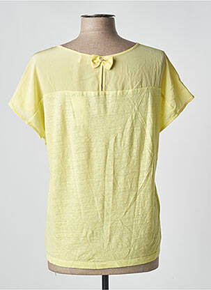 Top stretch manches courtes jaune DES PETITS HAUTS femme