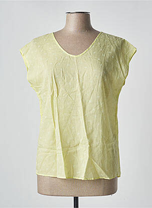 Top coupe fluide manches courtes jaune HARTFORD femme