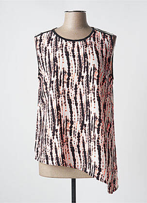 Top imprimé fantaisie sans manche beige SUNCOO femme