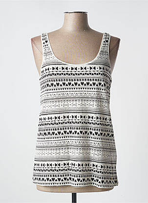 Top tissage jersey sans manche beige DES PETITS HAUTS femme