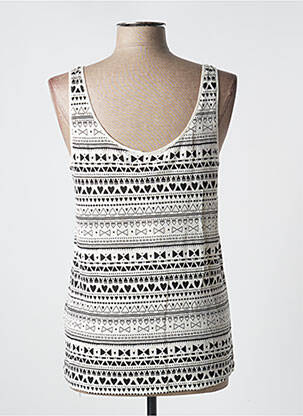 Top tissage jersey sans manche beige DES PETITS HAUTS femme
