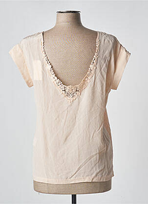Top stretch manches courtes rose DES PETITS HAUTS femme