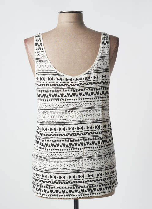 Top tissage jersey sans manche beige DES PETITS HAUTS femme