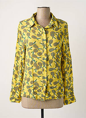 Chemisier coupe cintrée manches longues jaune HOD femme