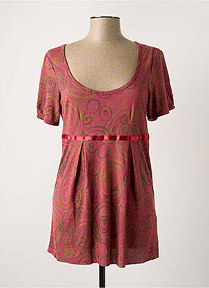 Tunique manches courtes tissage jersey rose WOMN femme