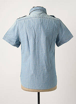 Chemise manches courtes poches bleu SCHOTT homme